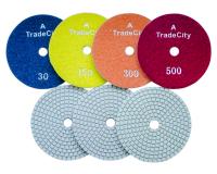 Алмазные гибкие шлифовальные круги Beige Pane Pads 7-STEP D100 универсальные комплект Алмазные гибкие шлифовальные круги Beige Pane Pads 7-STEP D100 универсальные комплект